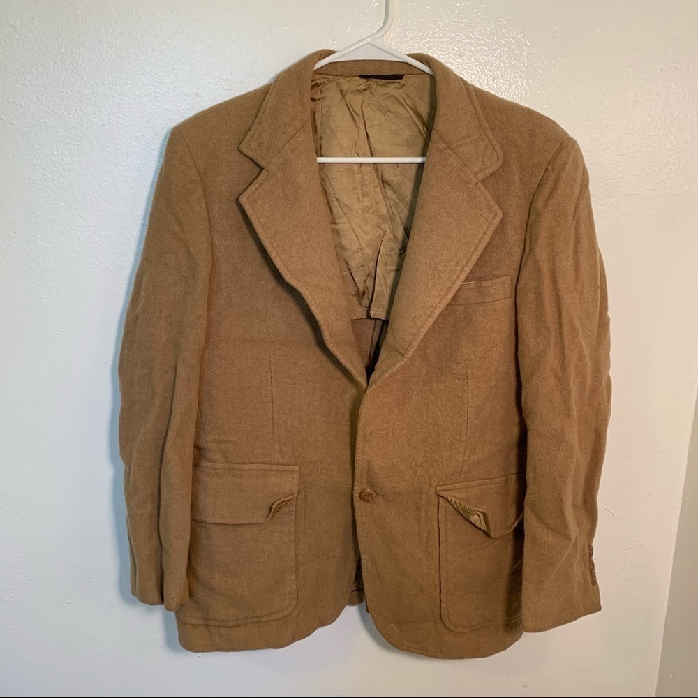 Vintage Palm Beach Men's Blazer Sports Coat 100% Camel Hair Camel Tan Union Made - Picture 2 of 11